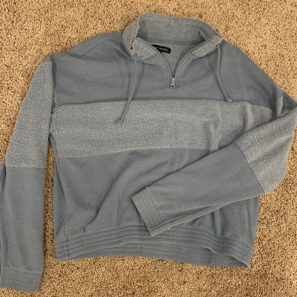 Blue Grey Cropped Sweater